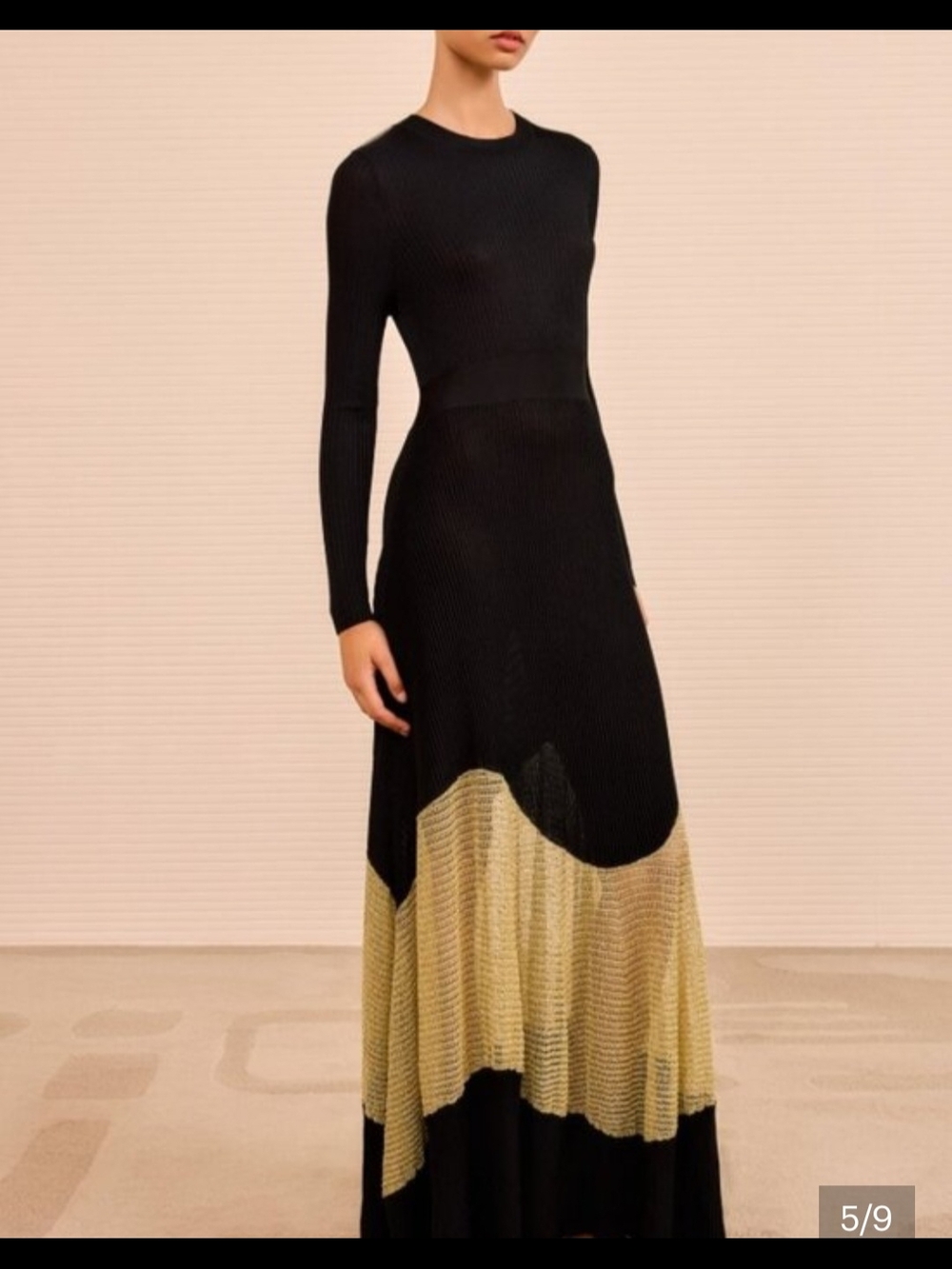 Ulla Johnson Roanne Black and Gold Maxi Dress